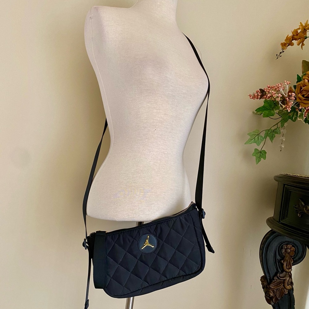 Jordan Quilted Black Crossbody Bag